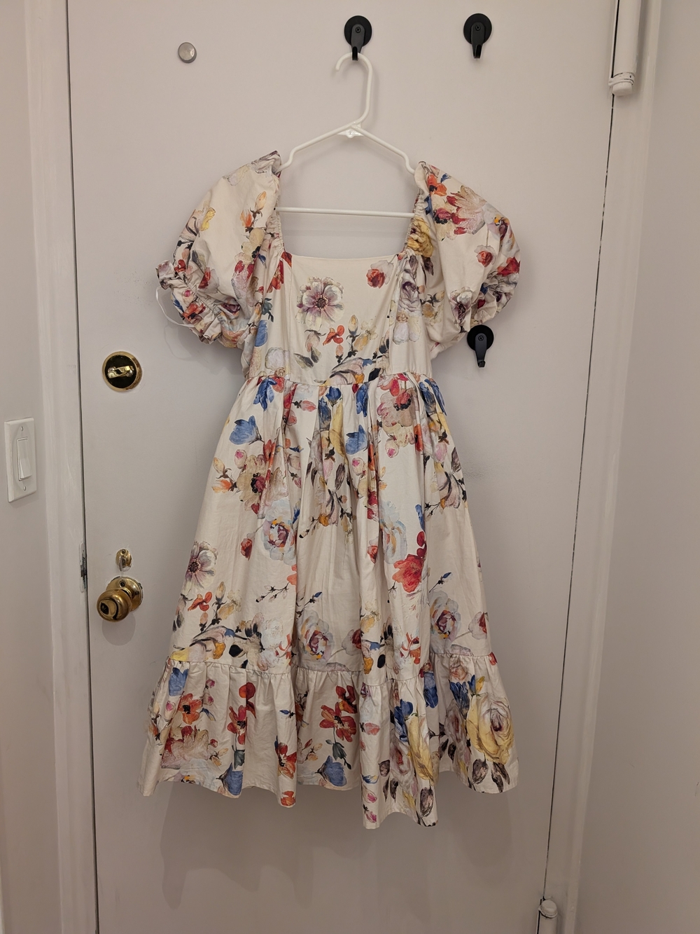 Ivy City Co Cream Poofy Floral Dress